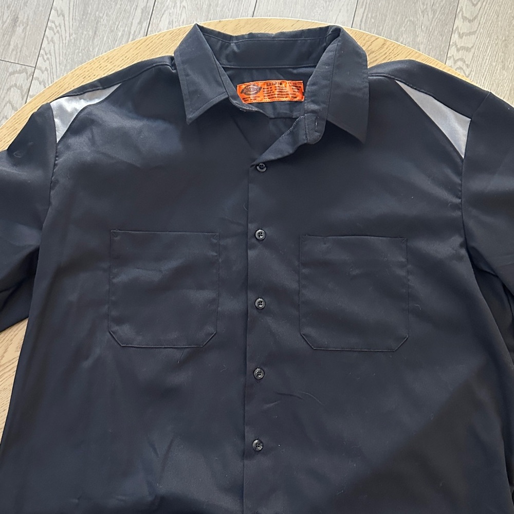 Dickies Black Work Shirt with Orange Brand Label NWOT XLR